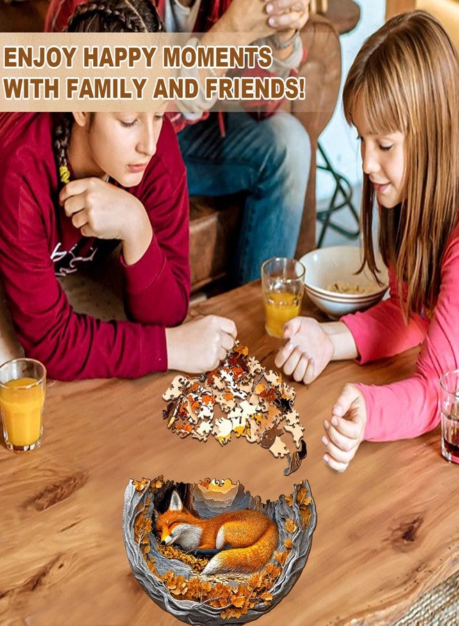 WOODBESTS Wooden Puzzles for Adults, 3D Fox Wood Puzzles Adult(100 Pieces, S, 8.5 * 8.3in), Unique Shape Wooden Animal Jigsaw Puzzles, Birthday Gifts for Adults Family Game - Image 4
